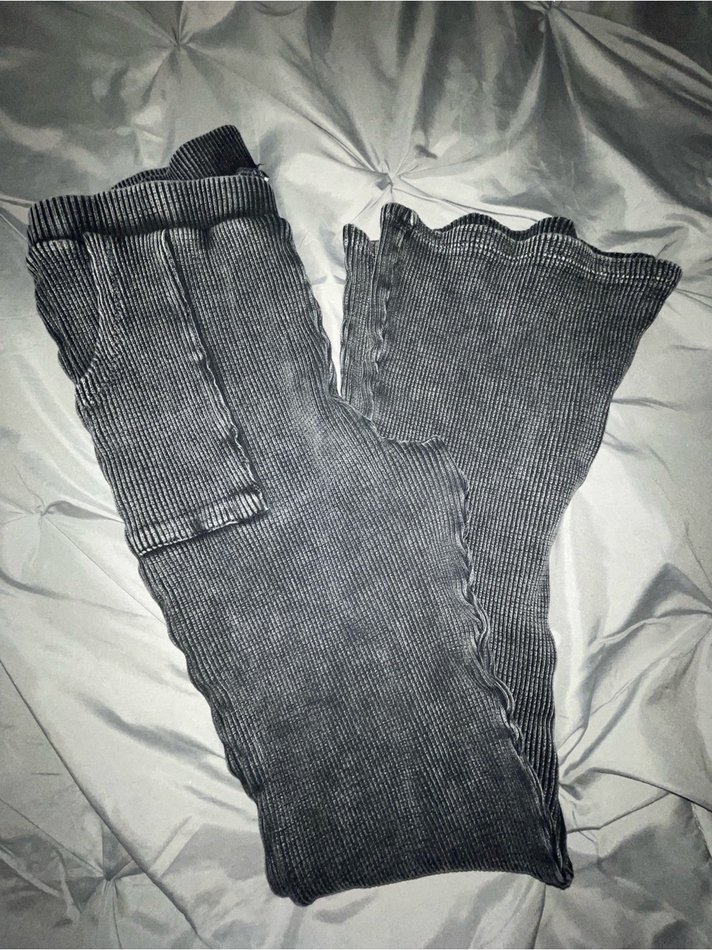 Love Black Ribbed Hoodie with Logo Tag